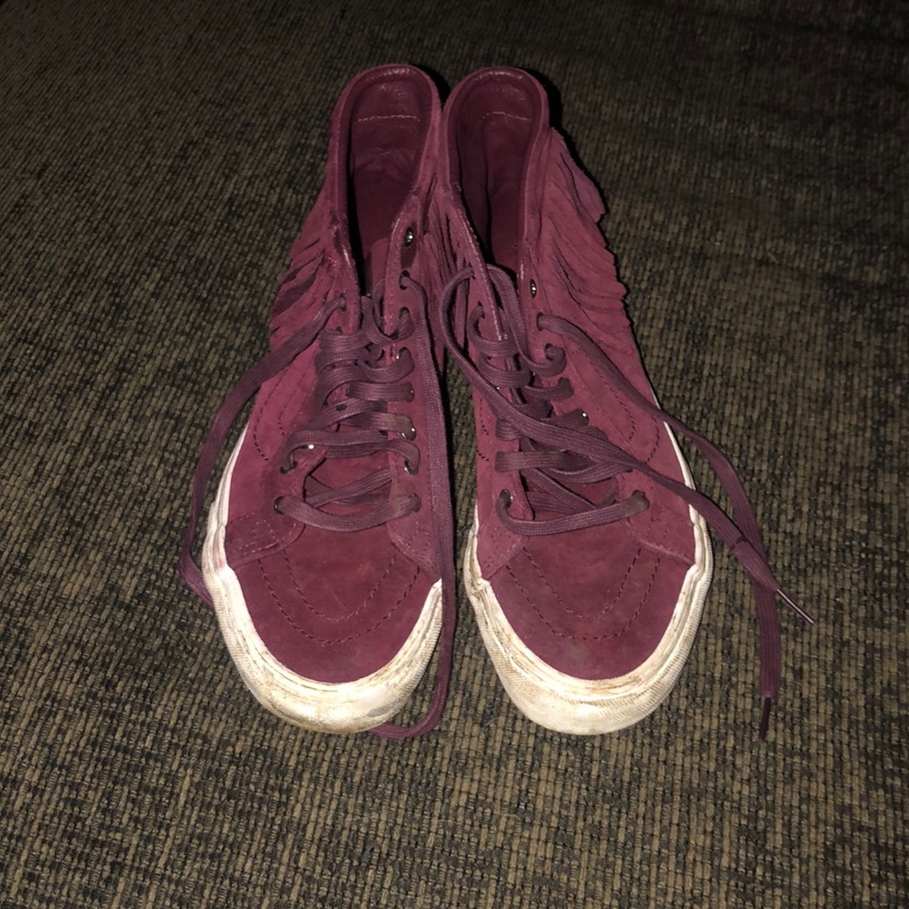 maroon fringe vans
